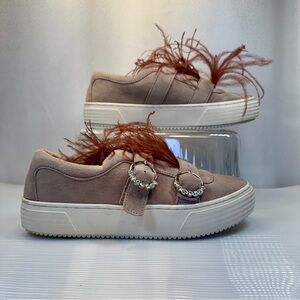 Zara Basic Collection - Leather - Bling - Feather sneakers - Size 38